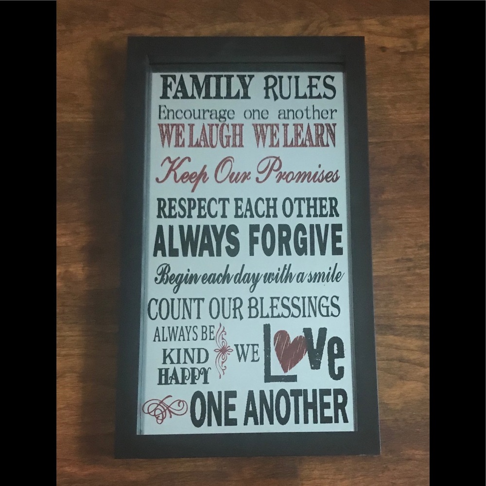 Family Rules Wall Art Picture